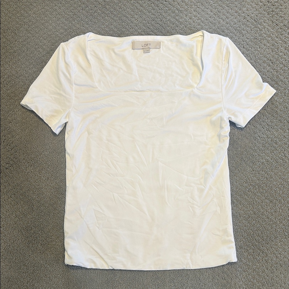 LOFT White Short Sleeve Top